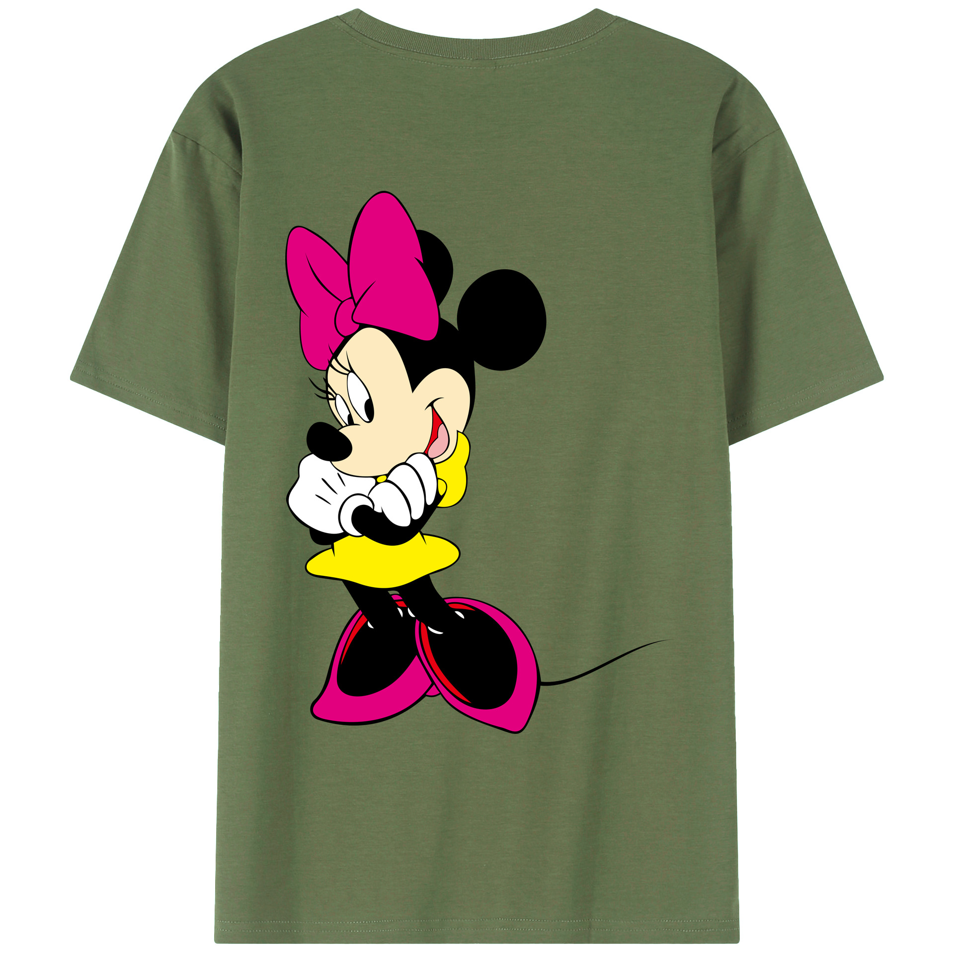 ミッキーマウス Mickey Mouse 綿100％ メンズ半袖Tシャツ（バックプリント） 通気性